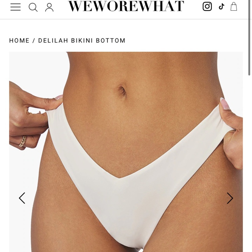 White WeWoreWhat Delilah Bikini Bottoms